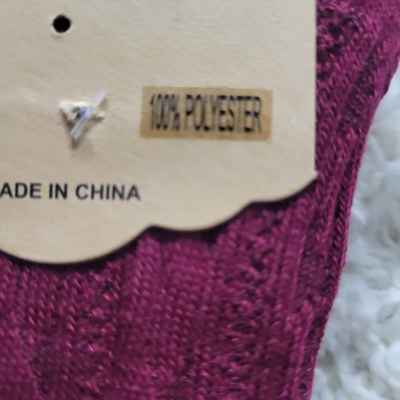 Thigh High Socks Extra Long Cable Knit Over The Knee Socks Stretchy Socks Red - Picture 7 of 13